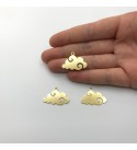 Raw Brass Cloud Charm, Cloud Pendant, Brass Charms for Jewelry Making, Brass Earring Findings, Laser Cut Jewelry Supplies RW-1007