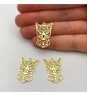 Raw Brass Cat Charm Pendant, Filigree Cat Charm, Cat Earring, Animal Charm Pendant, Laser Cut Jewelry Supplies RW-1089