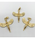 Gold Plated Winged Goddess Isis Necklace Pendant, Ancient Egypt Charm, Egyptian Pendant, Jewelry Making MD-1008