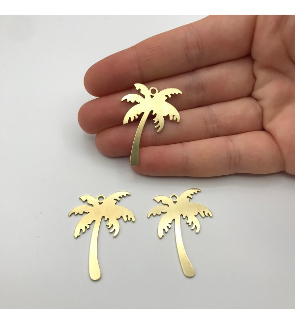 Palm Tree Charm, Palm Tree Pendant, Beach Tree Charms, Tree Charms Necklace, Earring Findings, Laser Cut Jewelry Supplies RW-1037