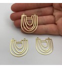 Raw Brass Asymmetrical Rainbow Arch Connector Charm Pendant, Geometric U Connector Earring Findings, Laser Cut Jewelry Supplies RW-1120