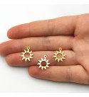 Shiny Gold Plated Sun Charm, Sun Necklace Pendant, Laser Cut Sun Earring Charm Connector, Gold Sun Jewelry Supplies GLD-1014