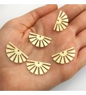 Raw Brass Sun and Flower Connector Charm, Half Circle Sun Charms, Earring Findings, Sun Pendant, Laser Cut Sun Charms RW-1005