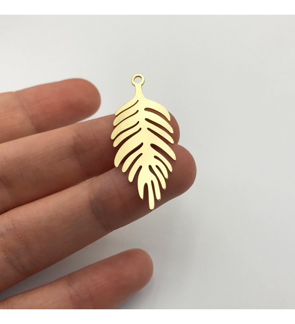 Raw Brass Leaf Charm, Monstera Plant Leaf Succulent Necklace Pendant, Drop Dangle Leaf Earring Charm, Laser Cut Leaf Charm RW-1056