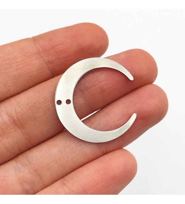 Stainless Steel Crescent Moon Connector Charm Pendant, 2 Hole Moon Geometric Connector Findings, Laser Cut Jewelry Supplies STL-3109