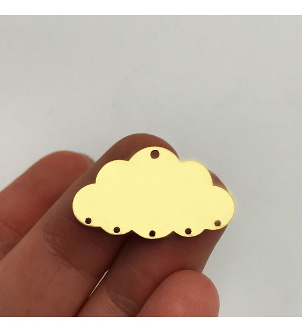 Raw Brass Cloud Earring Connector Charm Pendant, Laser Cut Brass Cloud Charms for Jewelry Making, Jewelry Supplies RW-1139