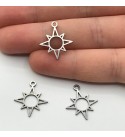 Stainless Steel North Star Charm, Polar Star Pendant Charm, Starburst Necklace Charm, Laser Cut Jewelry Supplies STL-3143