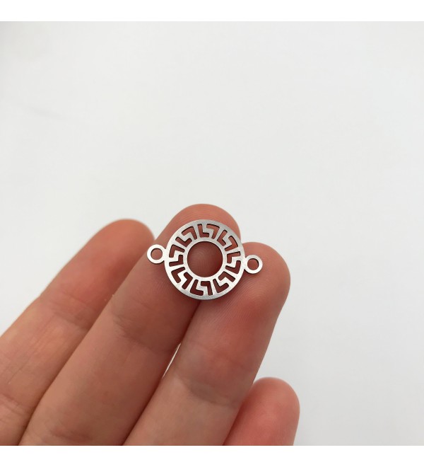 Stainless Steel Geometric Mandala Connector Charm, Geometric Laser Cut Steel Bracelet Charm Pendant, Jewelry Supplies STL-4250