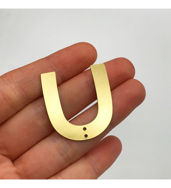 Raw Brass U Shaped Connector Charm Pendant, Laser Cut Brass U Shaped Connector With 2 Holes, Geometric Earring Connector Charms RW-1081