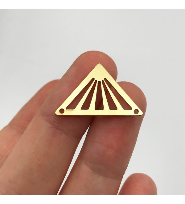 Raw Brass Triangle Geometric Connector Charm, Geometric Earring Charms, Triangle Pendant Charms, Laser Cut Geometric Jewelry RW-1101