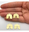 Raw Brass U Shaped Connector Charm, 4 Hole U Connector Charm Pendant Findings, Laser Cut Jewelry Making Supplies RW-1116