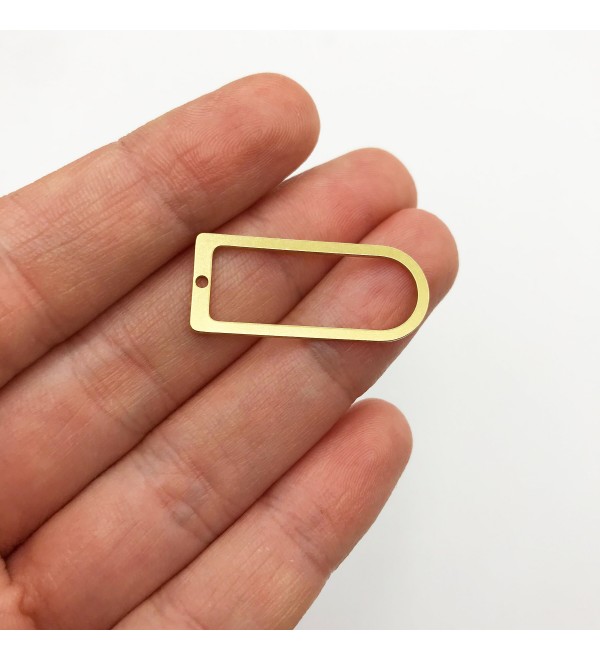 Raw Brass D Shape Connector Charm, Arch Geometric Connector, D Shape Ring Earring Necklace Making Laser Cut Findings RW-1124