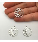 Stainless Steel Sun Crescent Moon Necklace Earring Charm Pendant, Sun and Moon Jewelry Charm, Laser Cut Celestial Findings STL-3106