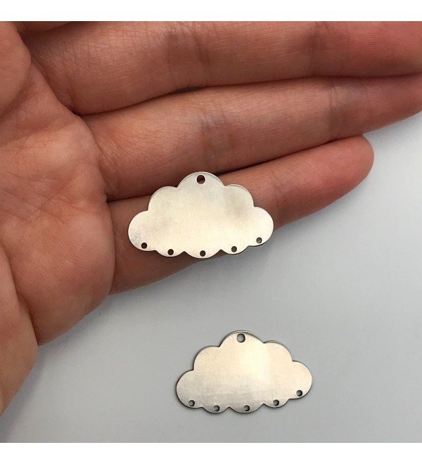 Stainless Steel Cloud Earring Connector Charm Pendant, Laser Cut Steel Cloud Charms for Jewelry Making, Jewelry Supplies STL-3139