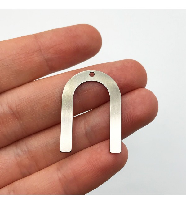 Stainless Steel U Shaped Connector Charm, 1 Hole U Connector Charm Pendant Findings, Laser Cut Jewelry Making Supplies STL-3104