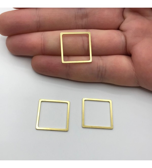 Raw Brass Square Ring Connector Charms, Outline Square Link Charm Pendant, Brass Square Connectors for Jewelry Making RW-1157