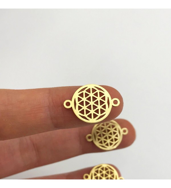 Raw Brass Geometric Mandala Connector Charm Pendant, Geometric Laser Cut Brass Bracelet Charm Pendant, Jewelry Supplies RW-1138