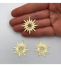 Raw Brass North Star Pole Star Starburst Sunburst Charm Pendant, North Star Sunburst Earring Charm, Laser Cut Jewelry Supplies RW-1149