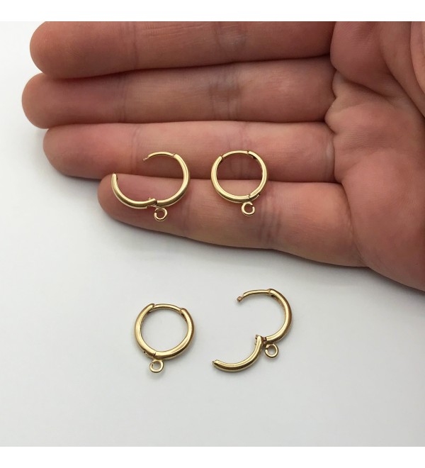 1 Pair Raw Brass Leverback Earring Clasp, Leverback Ear Hoops, Leverback Earring Findings, Leverback Ear Wire, Jewelry Supplies RW-1169