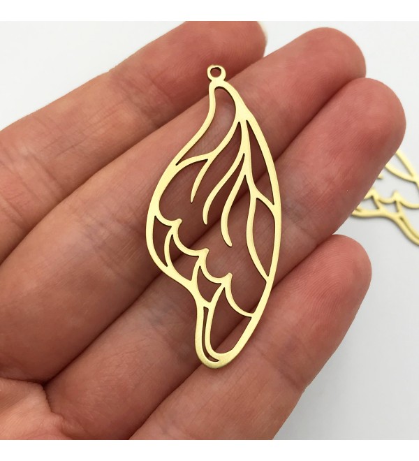 Raw Brass Butterfly Wing Charm, Butterfly Wing Pendant, DIY Wing Earring Charms for Jewelry Making, Laser Cut Supplies RW-1155