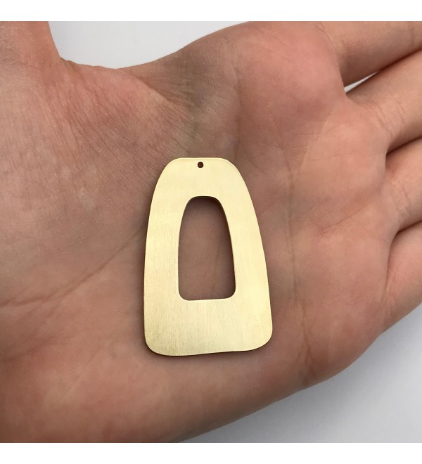 Raw Brass Geometric Rectangle Earring Connector Charm Pendant, Oval Earring Connector Charm, Earring Hoops, Jewelry Supplies RW-1200