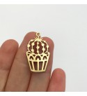 Raw Brass Potted Cactus Charm Pendant, Cactus Earring Charm, Plant Charm, Earring Findings, Laser Cut Jewelry Supplies RW-1179