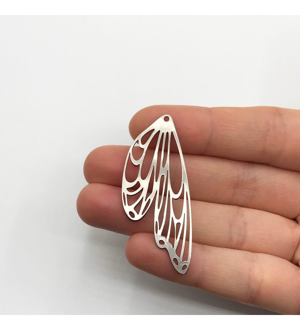 Stainless Steel Butterfly Wing Charm Pendant, Geometric Wing Charm, DIY Earring Charms for Jewelry Making, Laser Cut Supplies STL-3069