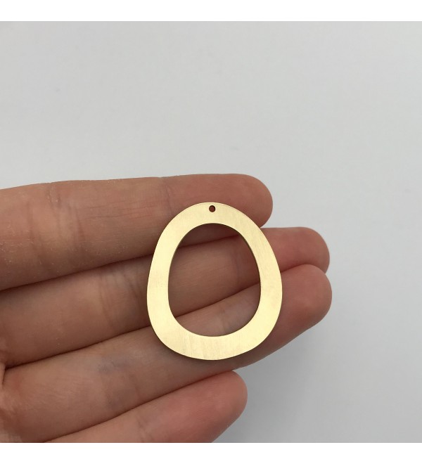 Raw Brass Oval Ring Earring Connector Charm, Oval Hoop Charm for Earring Making Oval Circle Earring Connector, Jewelry Supplies RW-1198