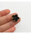 Shiny Gold Plated Flower Shaped Stone Charm, Flower Stone Pendant, Stone Charms for Jewelry Making, Flower Charms, Jewelry Supplies GLD-1068