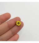 Shiny Gold Plated Tiny Flower Shaped Stone Charms, Czech Beads Flower Pendants, Flower Connectors, Stone Charms for Jewelry Making GLD-1069