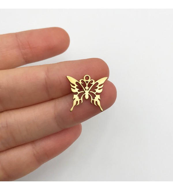 Raw Brass Tiny Butterfly Charm, Butterfly Pendant, Laser Cut Butterfly Necklace Charm, Butterfly Earring, Jewelry Supplies RW-1276