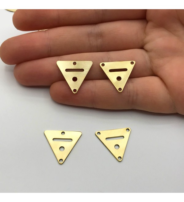 Raw Brass Triangle Connector Link Charms, Geometric Triangle V Connector, Brass Findings, Earring Connectors Jewelry Supplies RW-1207