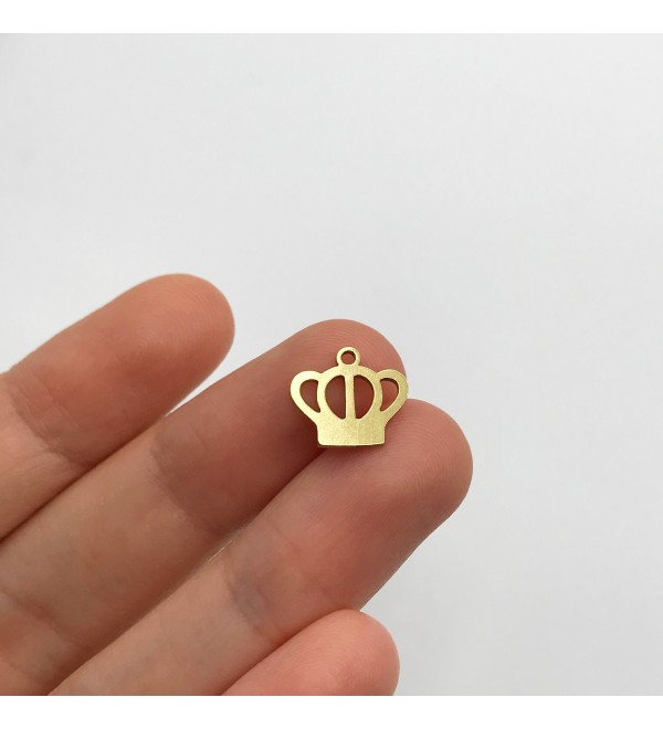 Raw Brass Tiny Crown Charm, Crown Pendant, Tiara Charm, Bracelet Anklet Earring Necklace Charms, Laser Cut Jewelry Supplies  RW-1293