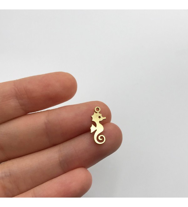 Raw Brass Tiny Seahorse Charm, Seahorse Pendant, Brass Charms for Jewelry Making, Bulk Charms, Laser Cut Jewelry Supplies RW-1296