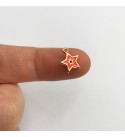 Shiny Gold Plated Neon Enamel Star Charm, Neon Orange Tiny Star Charm Pendant, Enamel Star Charms for Jewelry Making GLD-1064