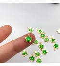 Shiny Gold Plated Neon Enamel Star Charm, Neon Green Tiny Star Charm Pendant, Enamel Star Charms for Jewelry Making GLD-1065