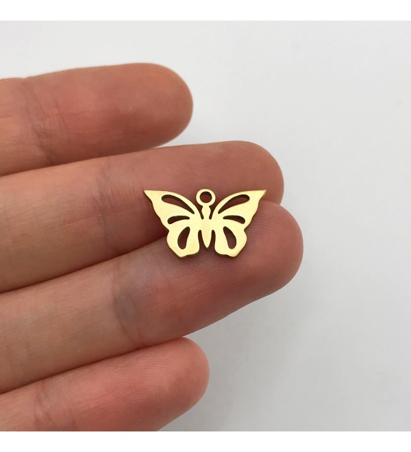 Raw Brass Tiny Butterfly Charm, Butterfly Pendant, Laser Cut Butterfly Necklace Charm, Butterfly Earring, Jewelry Supplies RW-1270