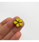 Shiny Gold Plated Flower Shaped Stone Charm, Flower Stone Pendant, Stone Charms for Jewelry Making, Flower Charms, Jewelry Supplies GLD-1068