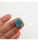 Shiny Gold Plated Flower Shaped Stone Charm, Flower Stone Pendant, Stone Charms for Jewelry Making, Flower Charms, Jewelry Supplies GLD-1068