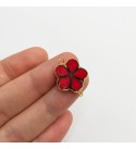 Shiny Gold Plated Flower Shaped Stone Charm, Flower Stone Pendant, Stone Charms for Jewelry Making, Flower Charms, Jewelry Supplies GLD-1068