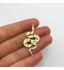 Raw Brass Snake Charm, Snake Pendant, Celestial Snake Charm, Serpent Charm, Mystical Charms for Jewelry Making, Brass Supplies RW-1289