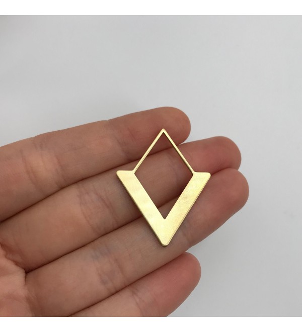 Raw Brass Diamond Shape Connector, Diamond Shape Earring Connector Pendant for Jewelry Making, Laser Cut Jewelry Supplies RW-1298