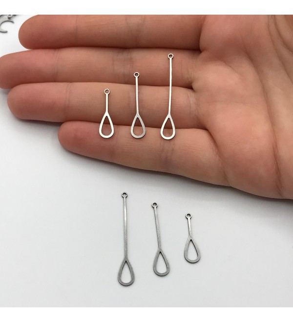 6pcs Stainless Steel Drop Shaped Stick Charm Pendant, Drop Shaped Earring Charm, Laser Cut Jewelry Supplies for Earring Making STL-3167