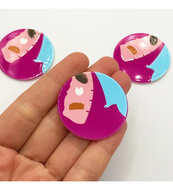 Cellulose Acetate Acrylic Charm, Acrylic Round Earring Charm Pendant, Acrylic Earring Findings, Diy Jewelry Supplies ACE-1011