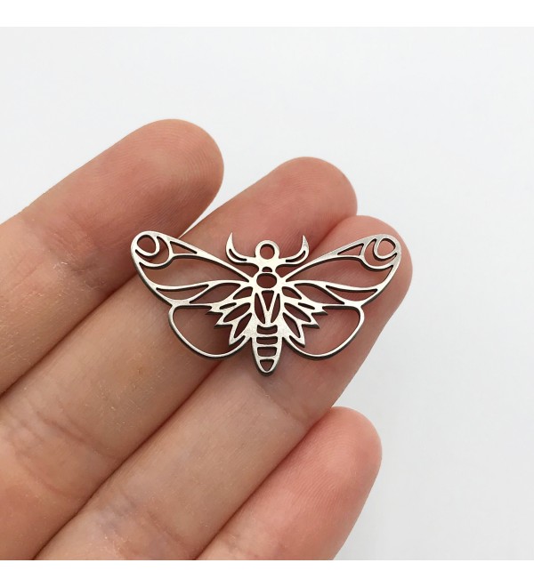 Stainless Steel Butterfly Charm, Geometric Butterfly Pendant, Moth Charm, Moth Pendant, Earring Findings, Jewelry Supplies STL-3316