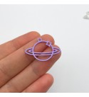 Painted Stainless Steel Planet Saturn Charm Pendant, Circle Universe Sky Galaxy Pendant Charm, Laser Cut Jewelry Supplies PTD-1006