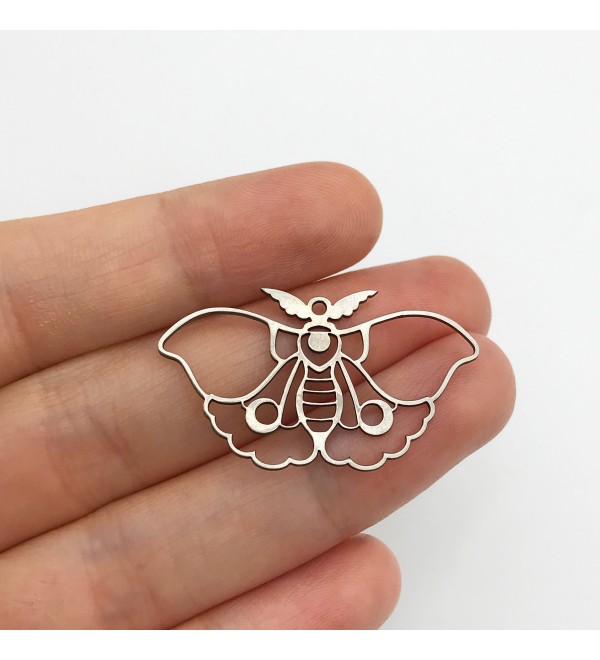 Stainless Steel Butterfly Charm Pendant, Moth Charm, Lunar Moth Charm Pendant, Earring Charms, Laser Cut Jewelry Supplies STL-3312