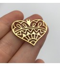 Raw Brass Heart Charm, Cutout Heart Charm Pendant, Geometric Charms for Jewelry Making, Laser Cut Jewerly Supplies RW-1333