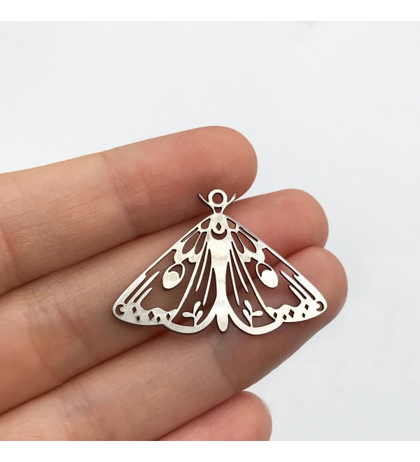 Stainless Steel Butterfly Charm, Celestial Butterfly Pendant, Moth Charm, Mystical Charms for Jewelry Making, Jewelry Supplies STL-3288