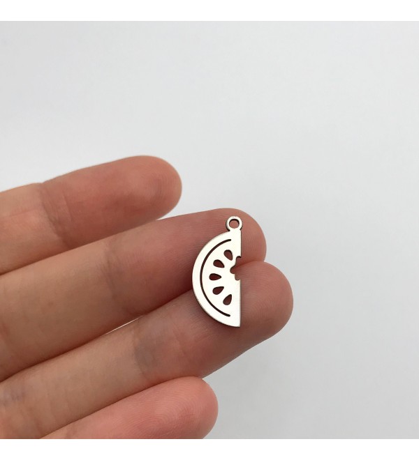 Stainless Steel Tiny Watermelon Charm, Watermelon Pendant, Summer Charms, Watermelon Cutout Earring Charm, Jewelry Supplies STL-3262